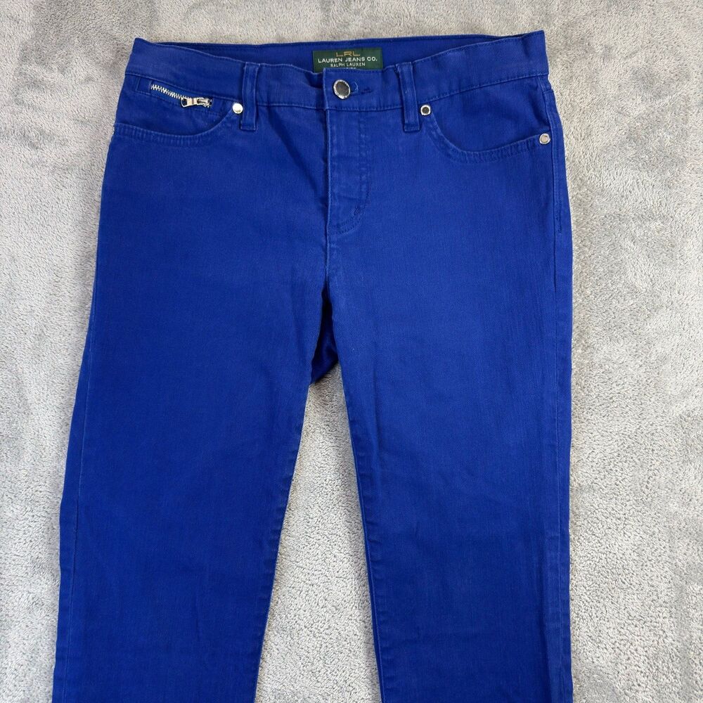 Lauren Ralph Lauren Jeans Womens 6P Blue Zipper Pocket Stretch Denim Ankle Pants - Picture 11 of 14